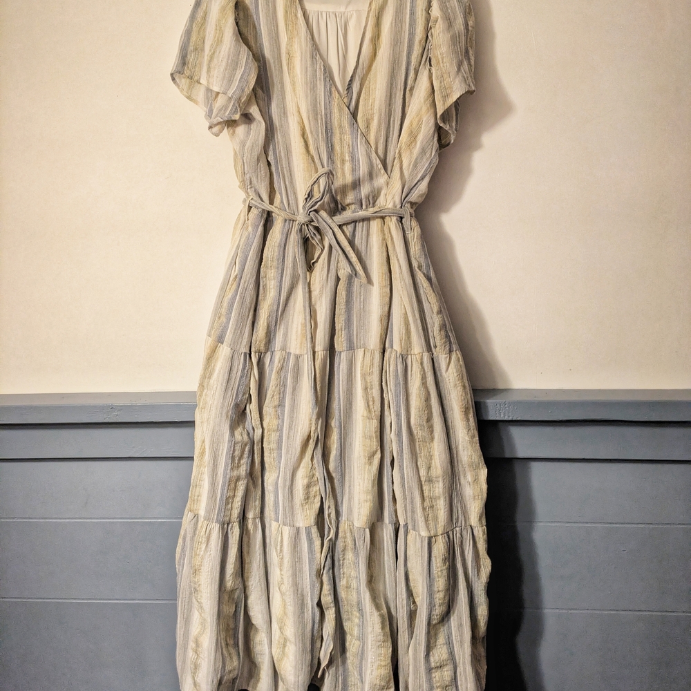 Elegant Striped Maxi Dress